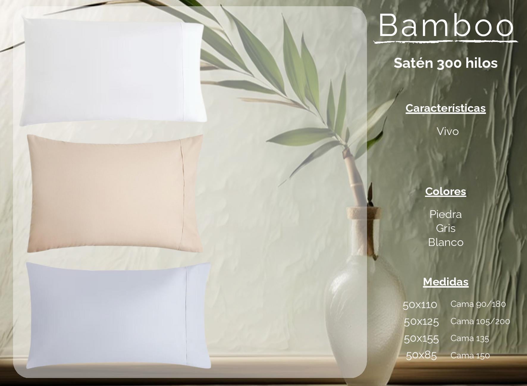 Funda nórdica Bambú 300 hilos satén + funda de almohada